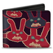Bi-Fold Wallet - Angry Bunnies Purple Red Blue Bi-Fold Wallets Buckle-Down