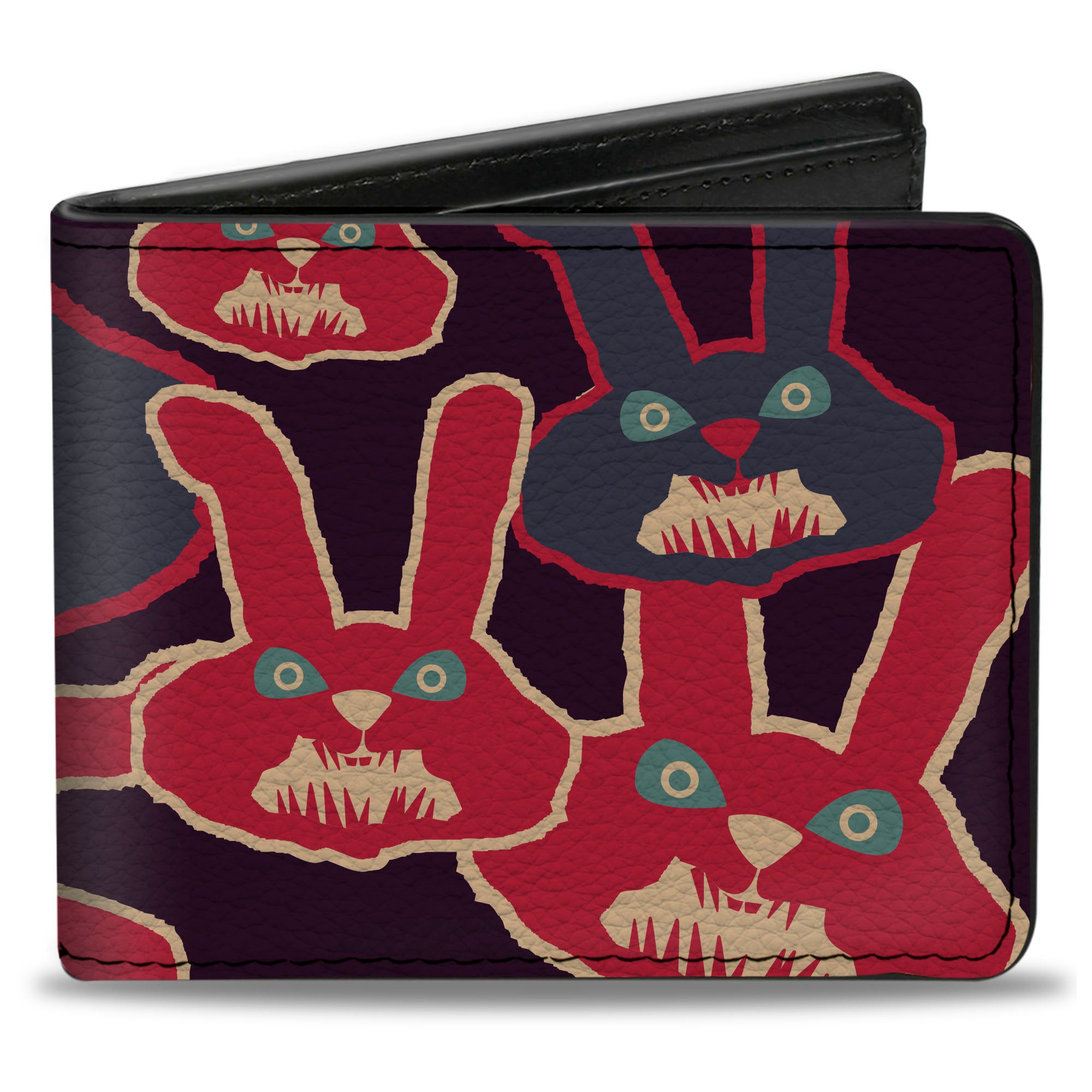 Bi-Fold Wallet - Angry Bunnies Purple Red Blue Bi-Fold Wallets Buckle-Down