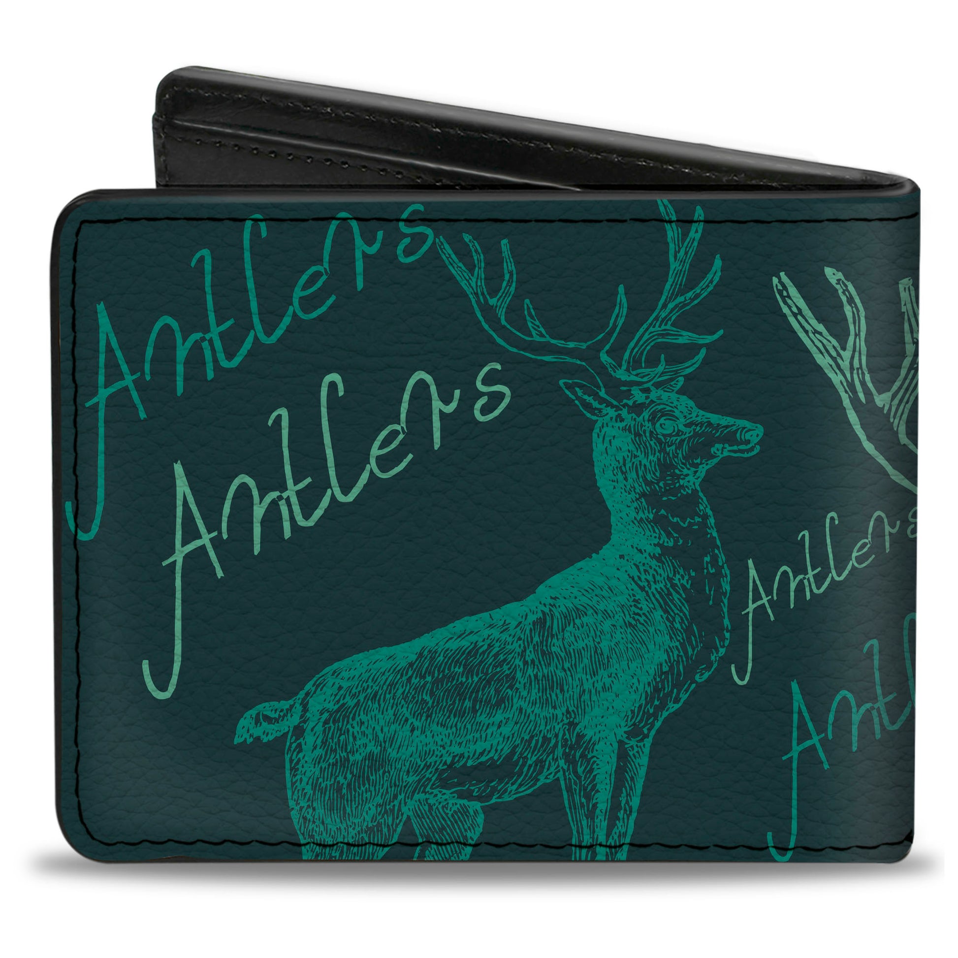 Bi-Fold Wallet - Antlers Turquoise Bi-Fold Wallets Buckle-Down
