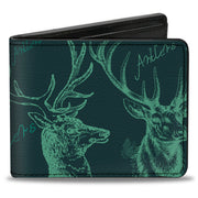 Bi-Fold Wallet - Antlers Turquoise Bi-Fold Wallets Buckle-Down