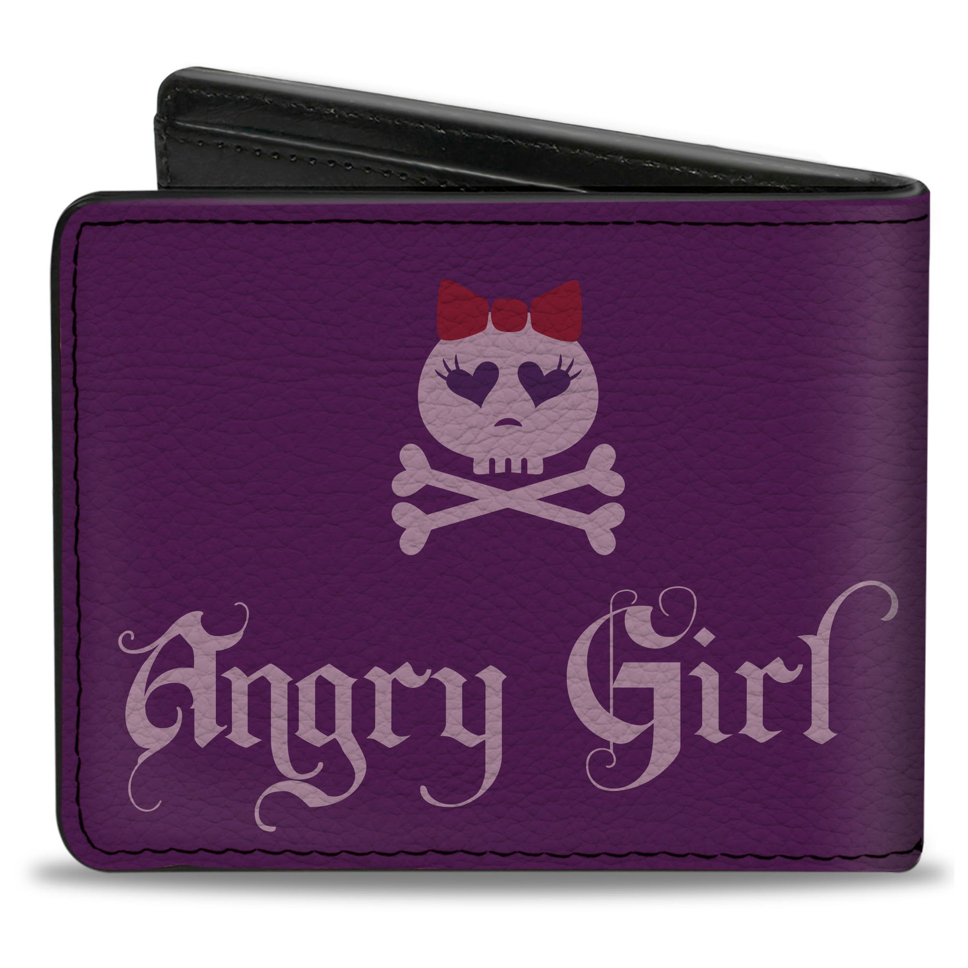 Bi-Fold Wallet - Angry Girl Purple Pink Bi-Fold Wallets Buckle-Down