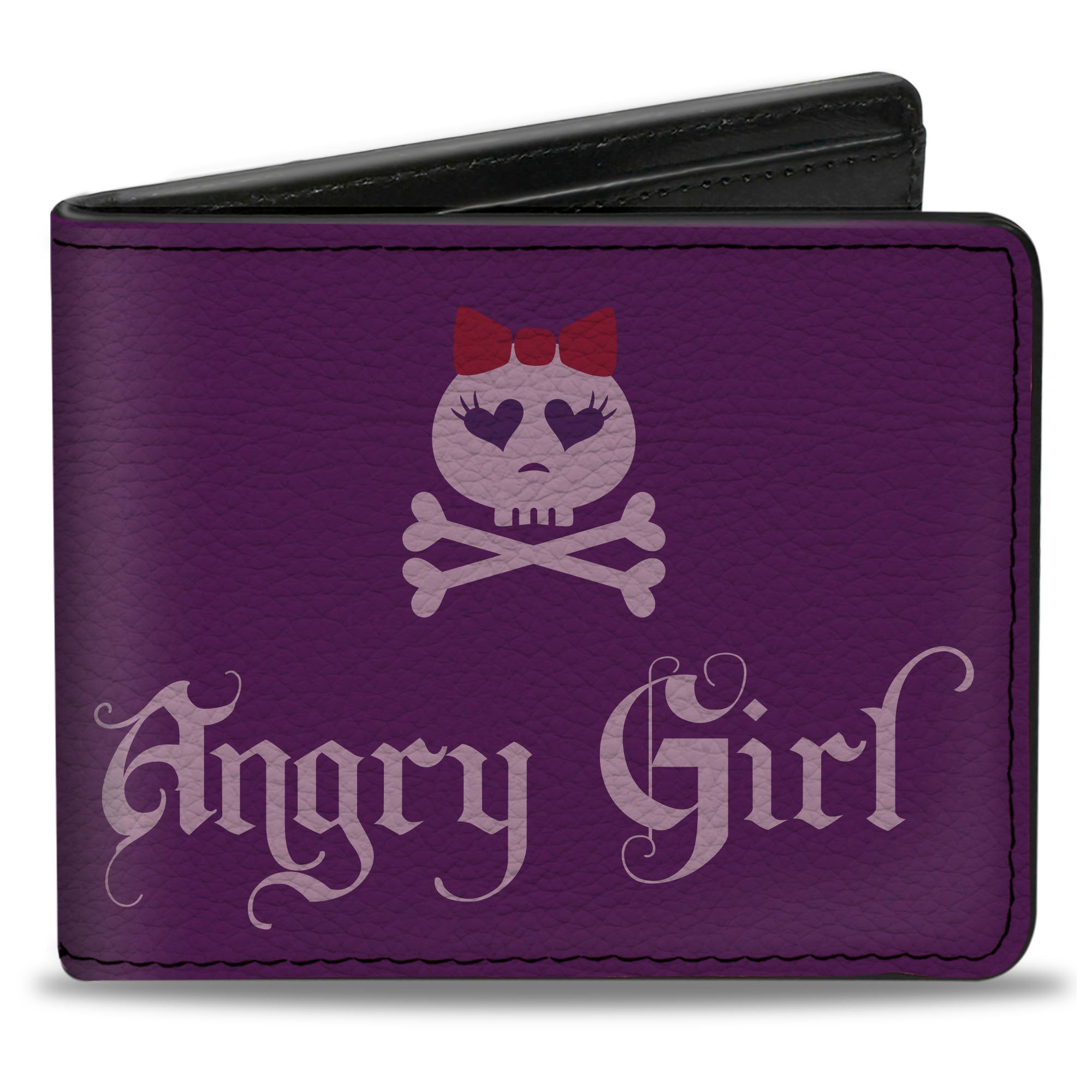 Bi-Fold Wallet - Angry Girl Purple Pink Bi-Fold Wallets Buckle-Down