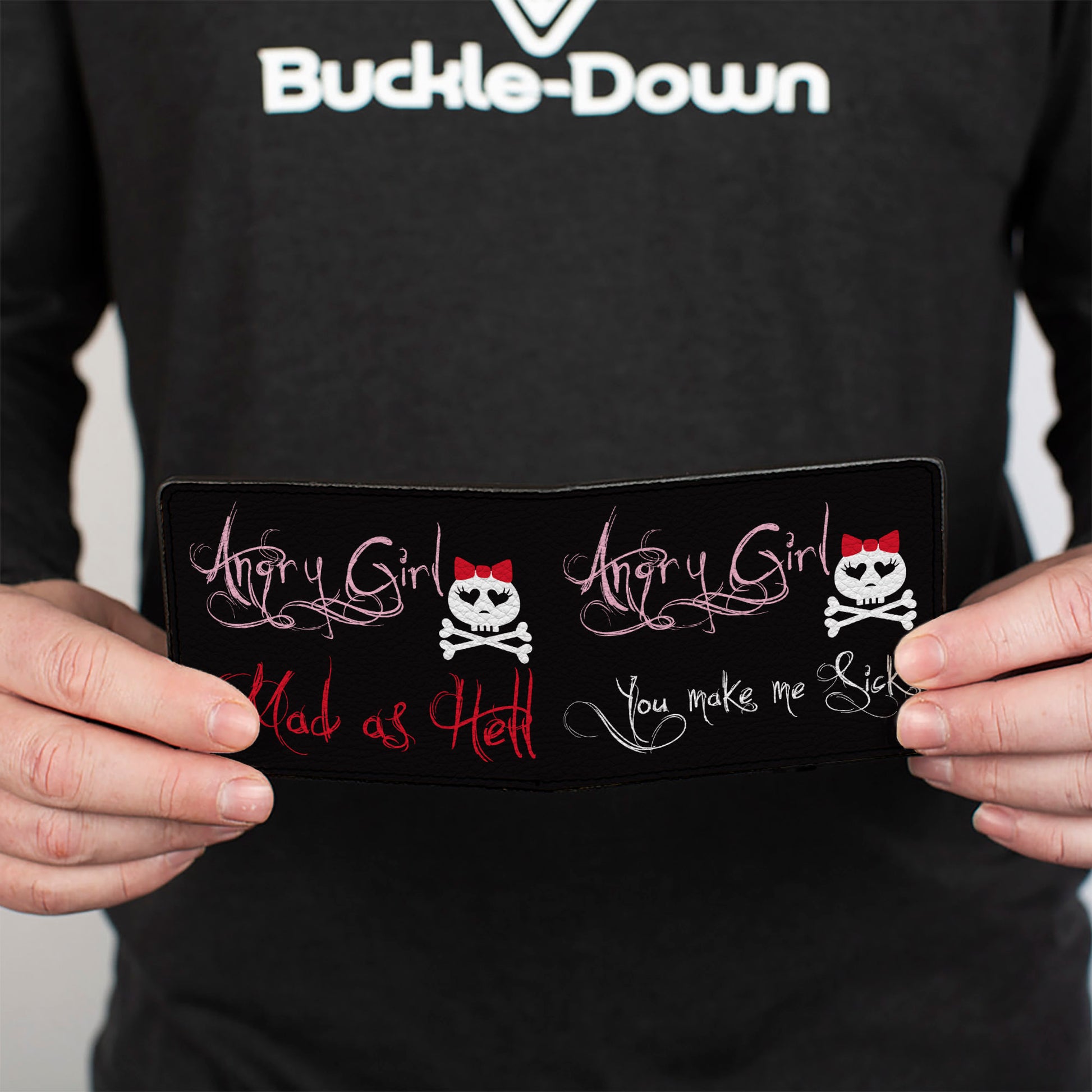 Bi-Fold Wallet - Angry Girl Mad As Hell You Make Me Sick Bi-Fold Wallets Buckle-Down