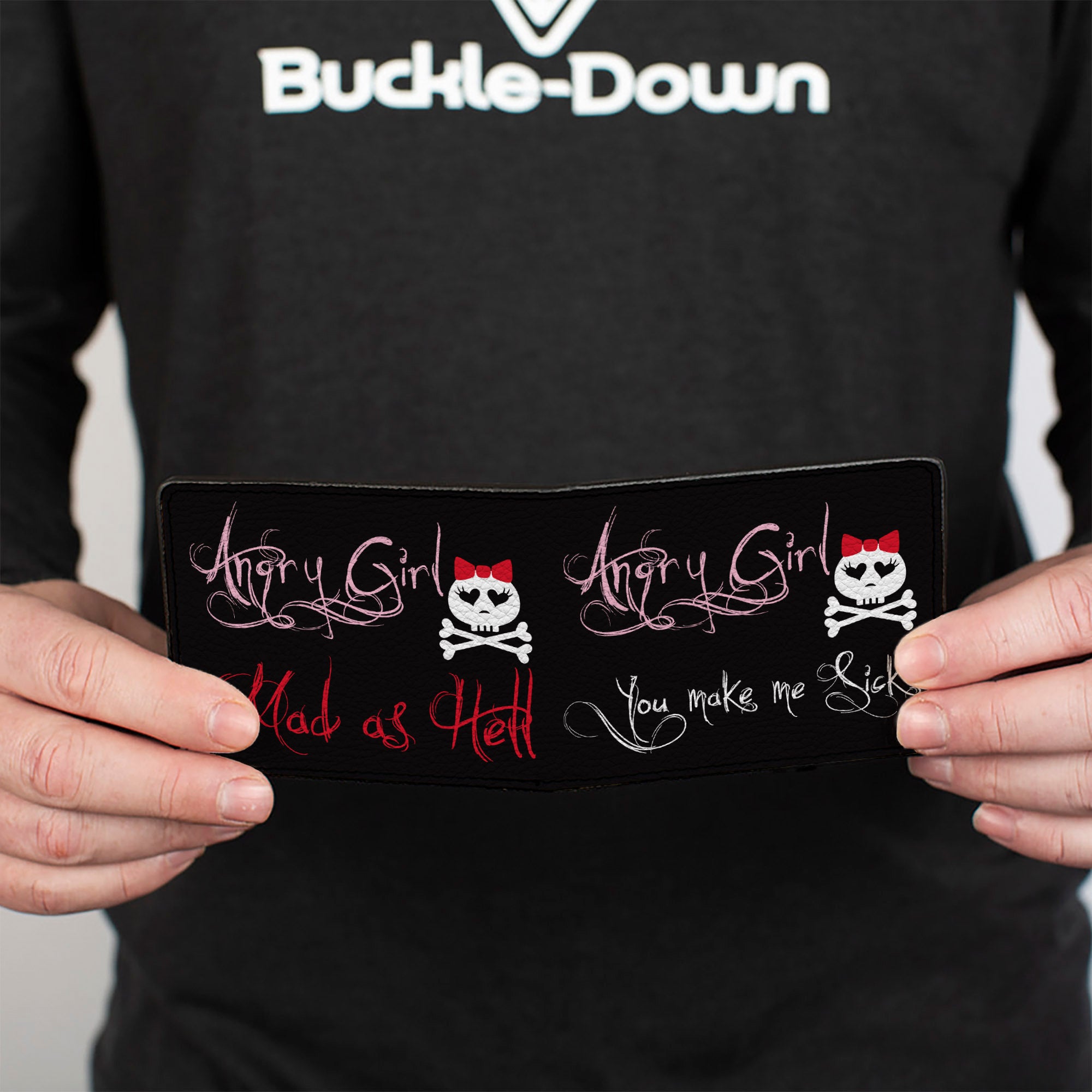 Bi-Fold Wallet - Angry Girl Mad As Hell You Make Me Sick Bi-Fold Wallets Buckle-Down