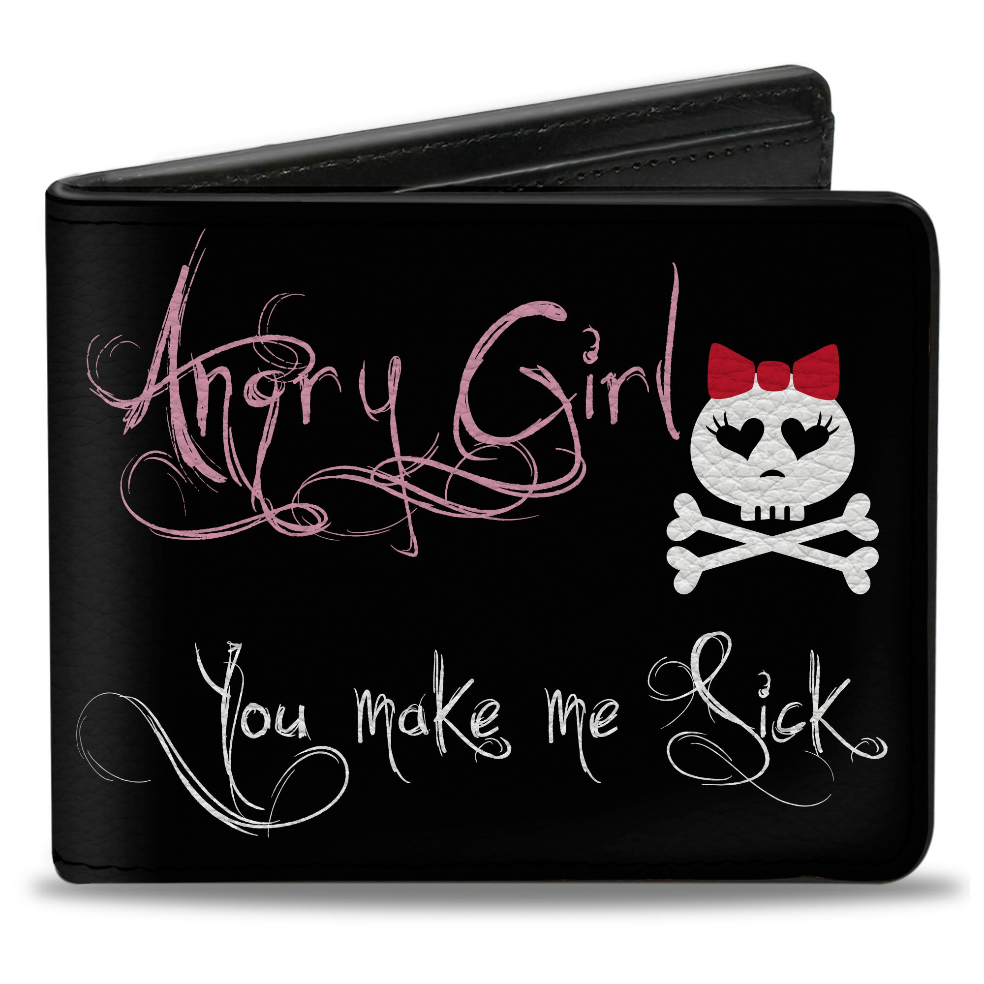 Bi-Fold Wallet - Angry Girl Mad As Hell You Make Me Sick Bi-Fold Wallets Buckle-Down