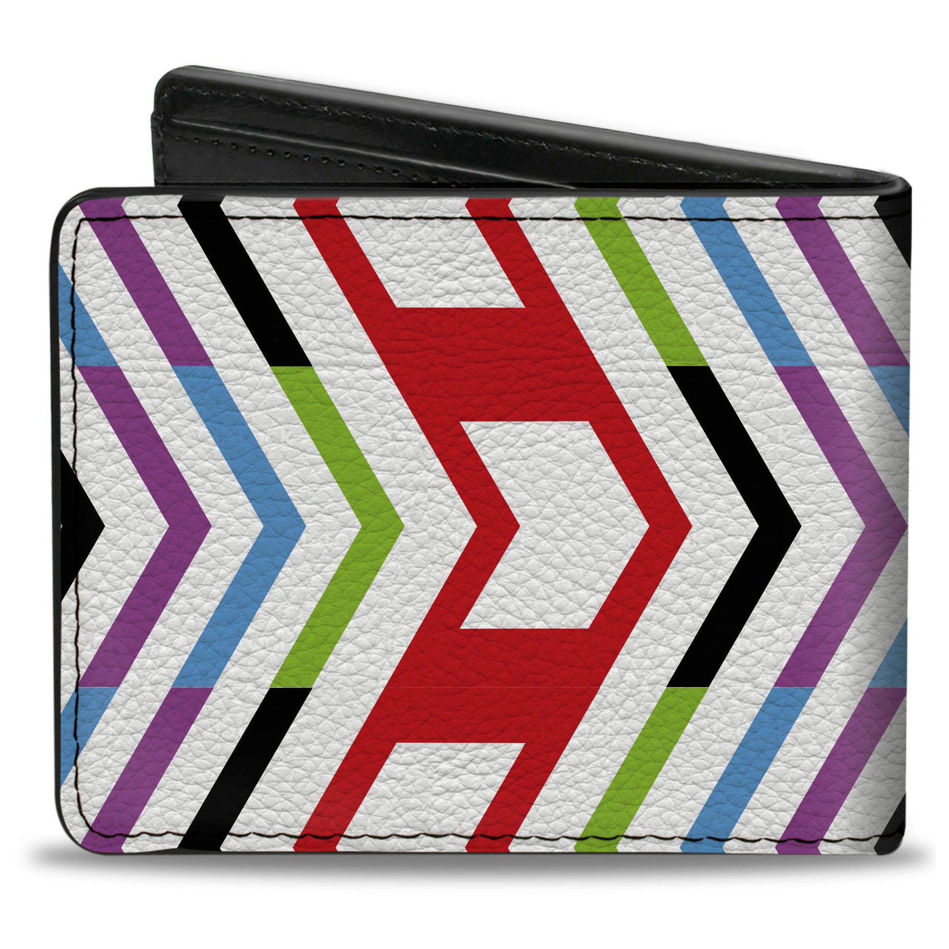 Bi-Fold Wallet - Arrows White Multi Color Bi-Fold Wallets Buckle-Down