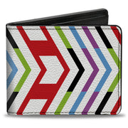 Bi-Fold Wallet - Arrows White Multi Color Bi-Fold Wallets Buckle-Down