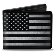 Bi-Fold Wallet - American Flag Weathered Black White Bi-Fold Wallets Buckle-Down