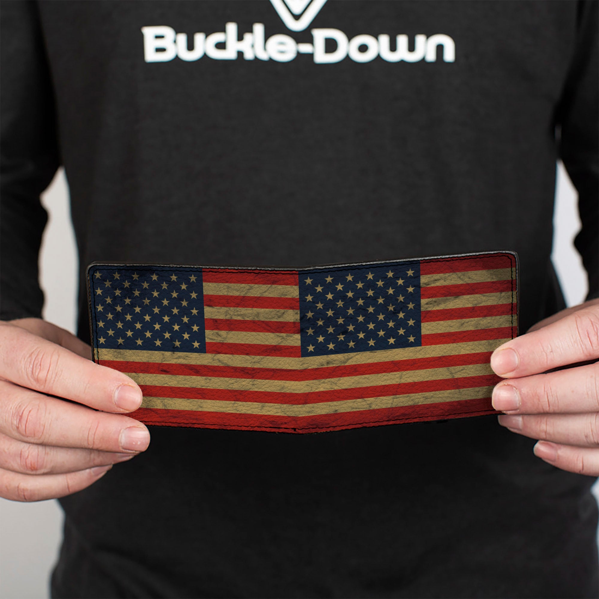 Bi-Fold Wallet - American Flag Weathered Bi-Fold Wallets Buckle-Down