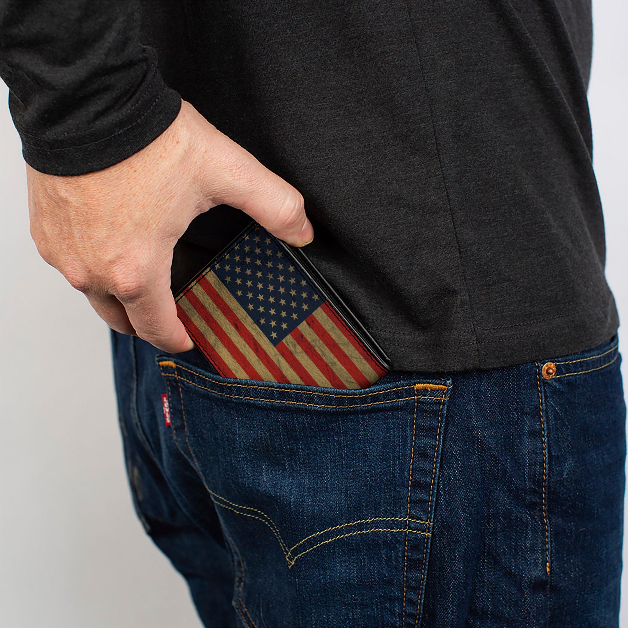 Bi-Fold Wallet - American Flag Weathered Bi-Fold Wallets Buckle-Down