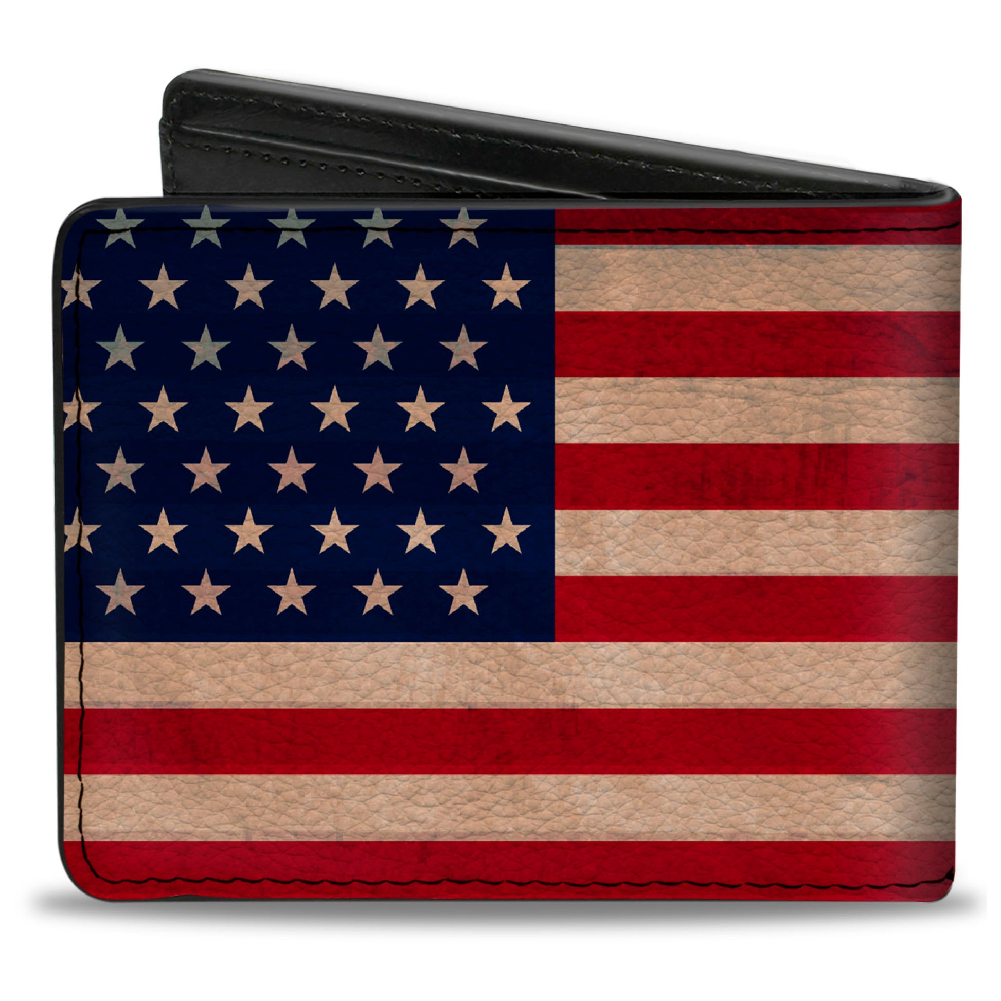 Bi-Fold Wallet - American Flag Weathered Color Bi-Fold Wallets Buckle-Down