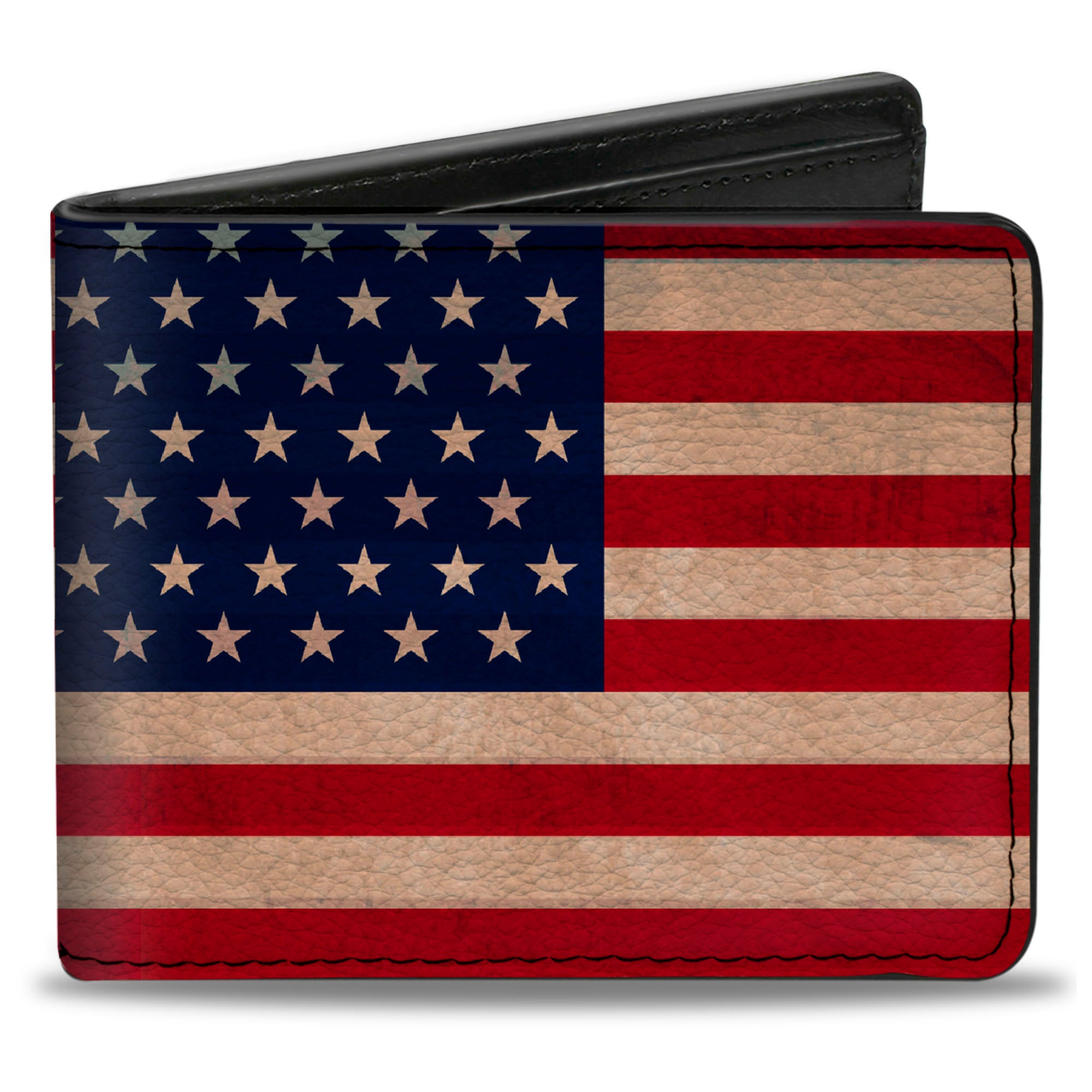 Bi-Fold Wallet - American Flag Weathered Color Bi-Fold Wallets Buckle-Down