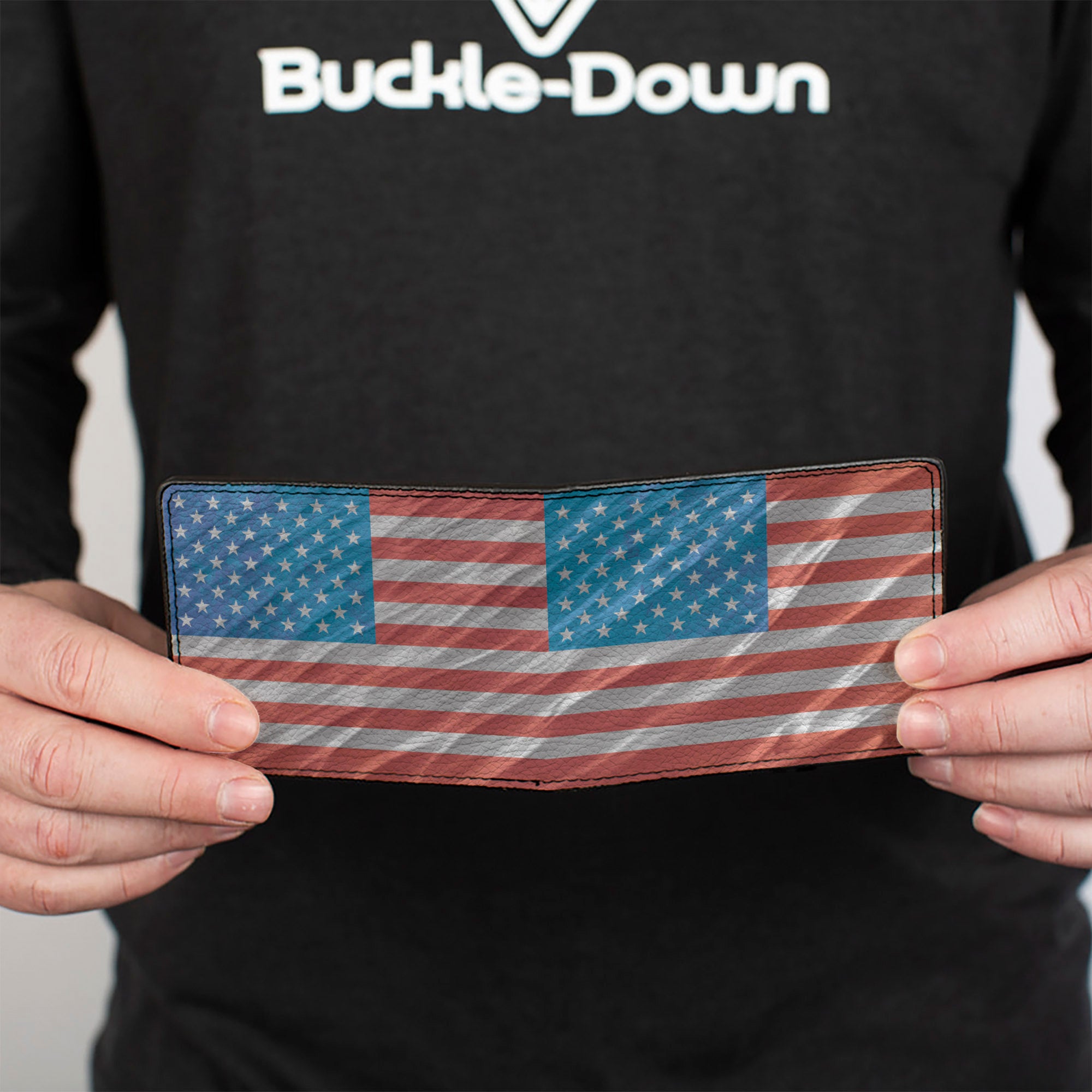 Bi-Fold Wallet - American Flag Waving Bi-Fold Wallets Buckle-Down