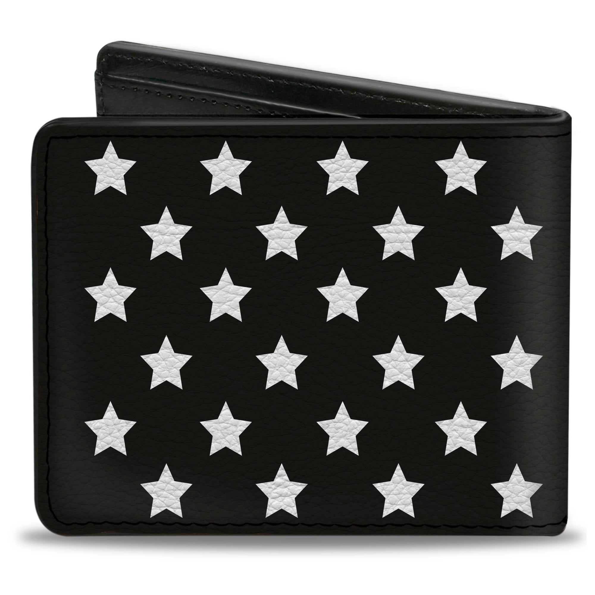 Bi-Fold Wallet - American Flag CLOSE-UP Black White Bi-Fold Wallets Buckle-Down