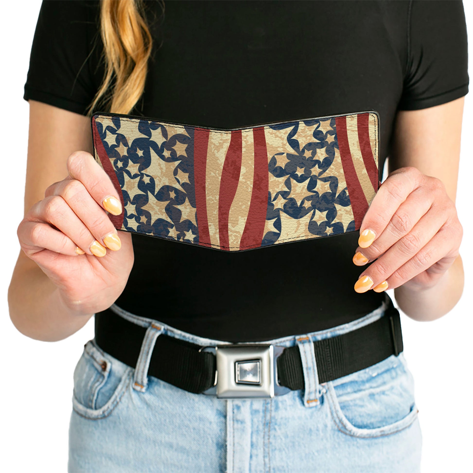 Bi-Fold Wallet - Americana Diagonal Vintage Stars & Stripes2 Bi-Fold Wallets Buckle-Down