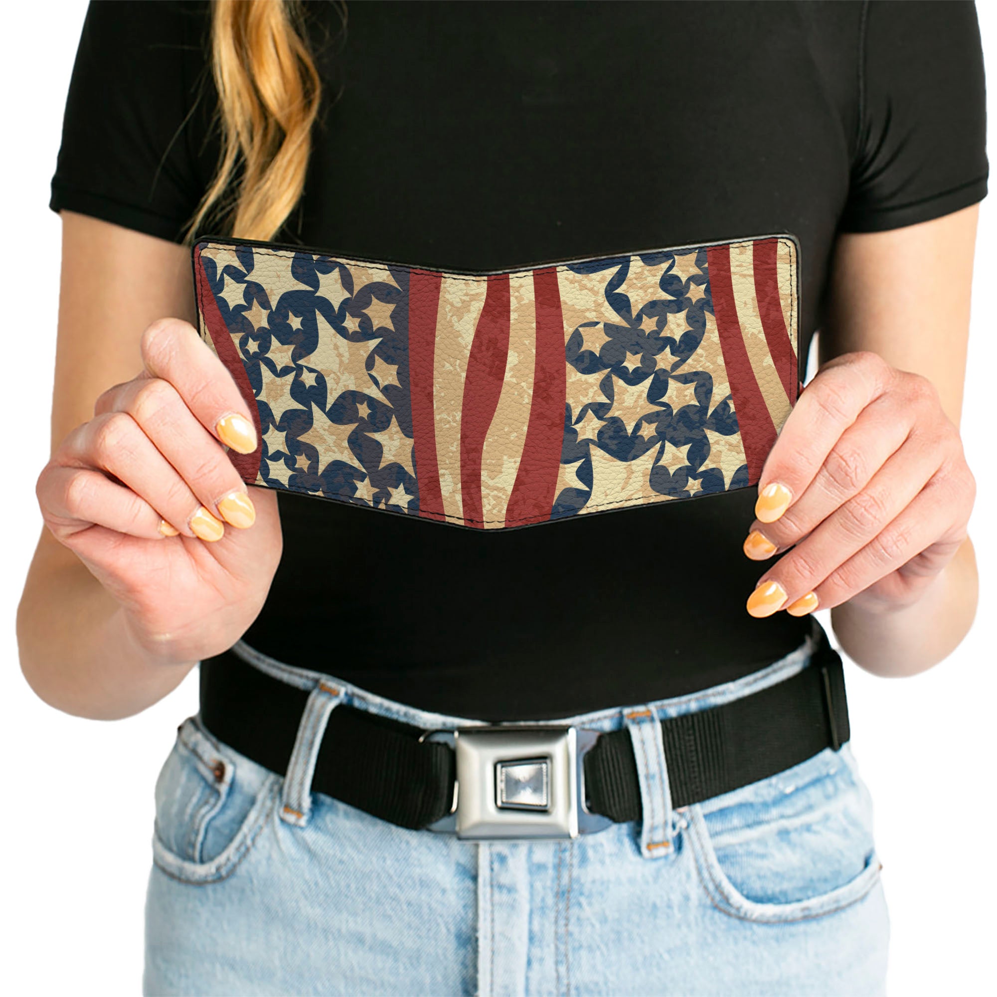 Bi-Fold Wallet - Americana Diagonal Vintage Stars & Stripes2 Bi-Fold Wallets Buckle-Down