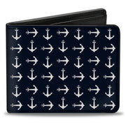 Bi-Fold Wallet - Anchors Navy White Bi-Fold Wallets Buckle-Down