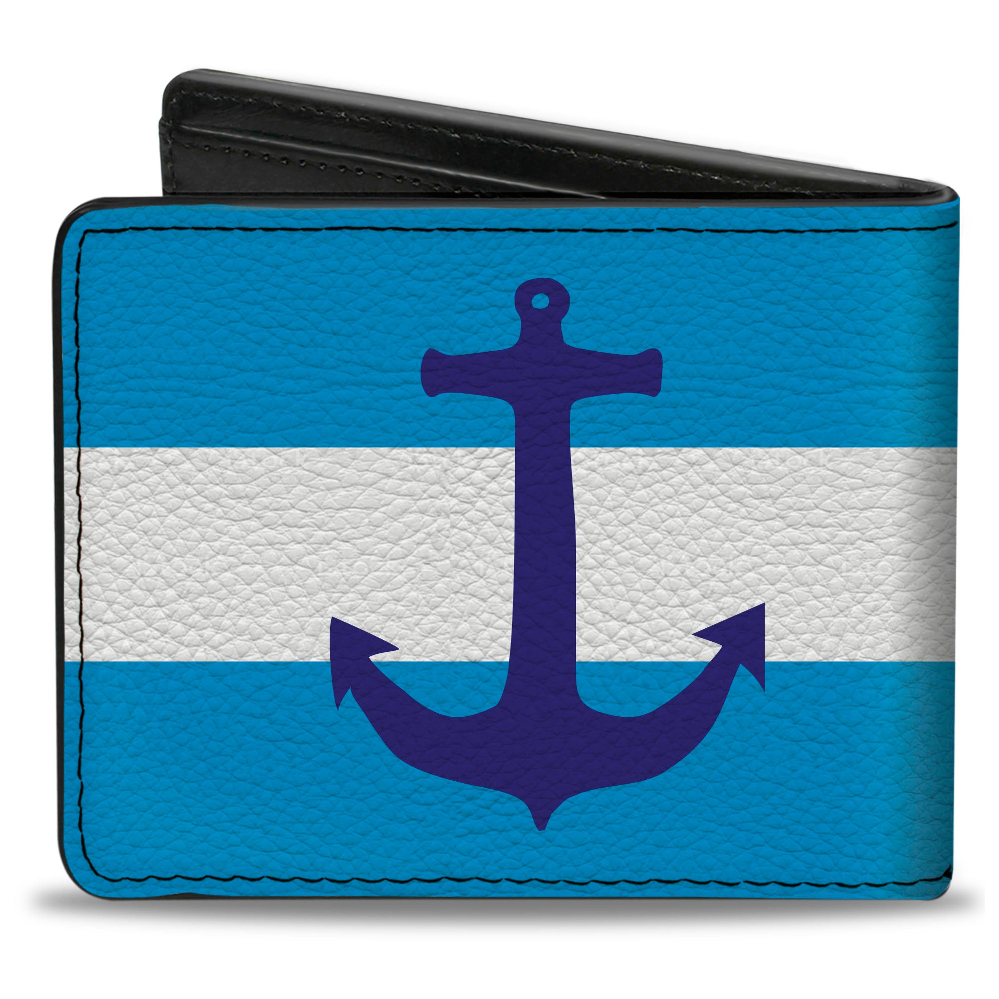 Bi-Fold Wallet - Anchor Stripe Blues White Bi-Fold Wallets Buckle-Down