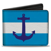 Bi-Fold Wallet - Anchor Stripe Blues White Bi-Fold Wallets Buckle-Down