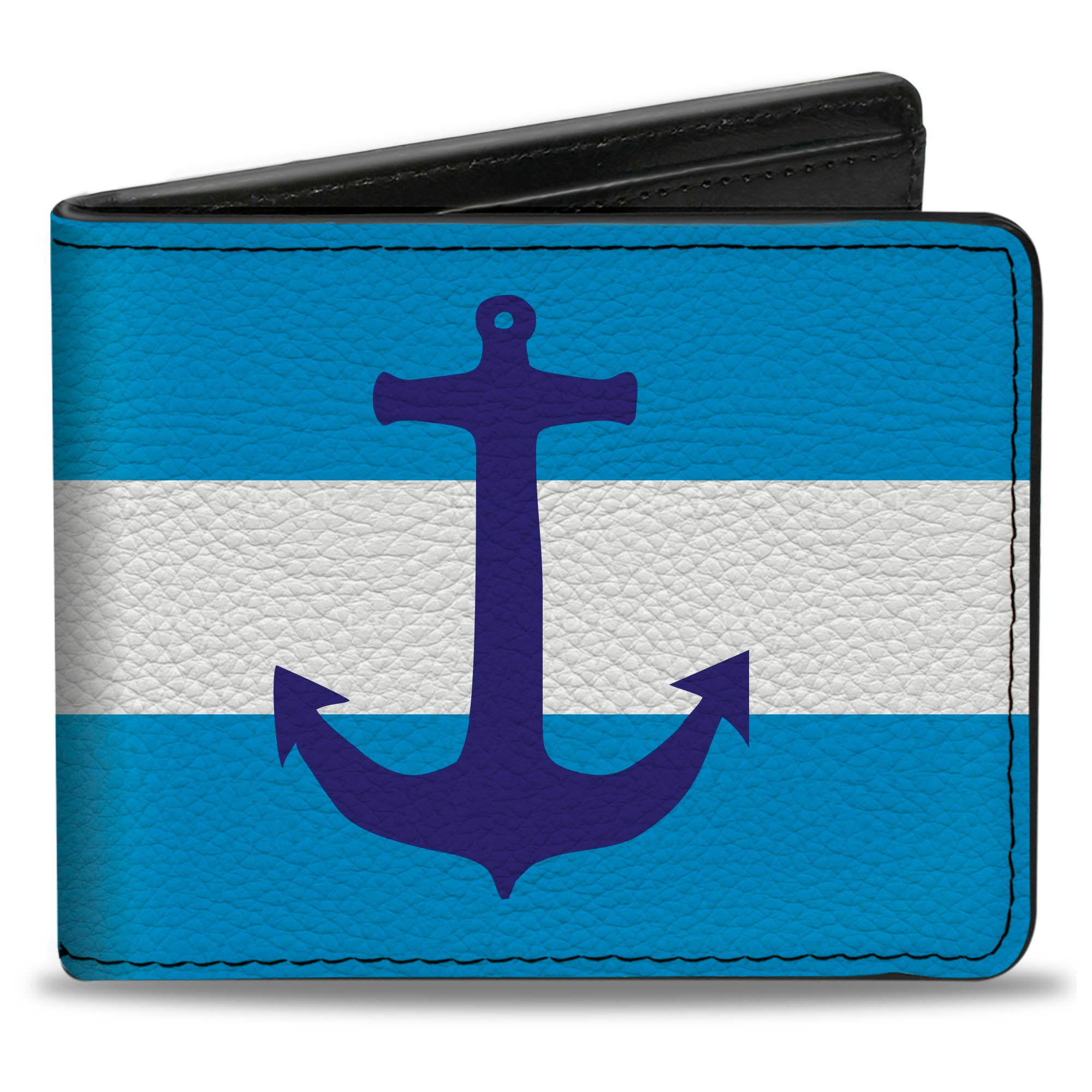 Bi-Fold Wallet - Anchor Stripe Blues White Bi-Fold Wallets Buckle-Down
