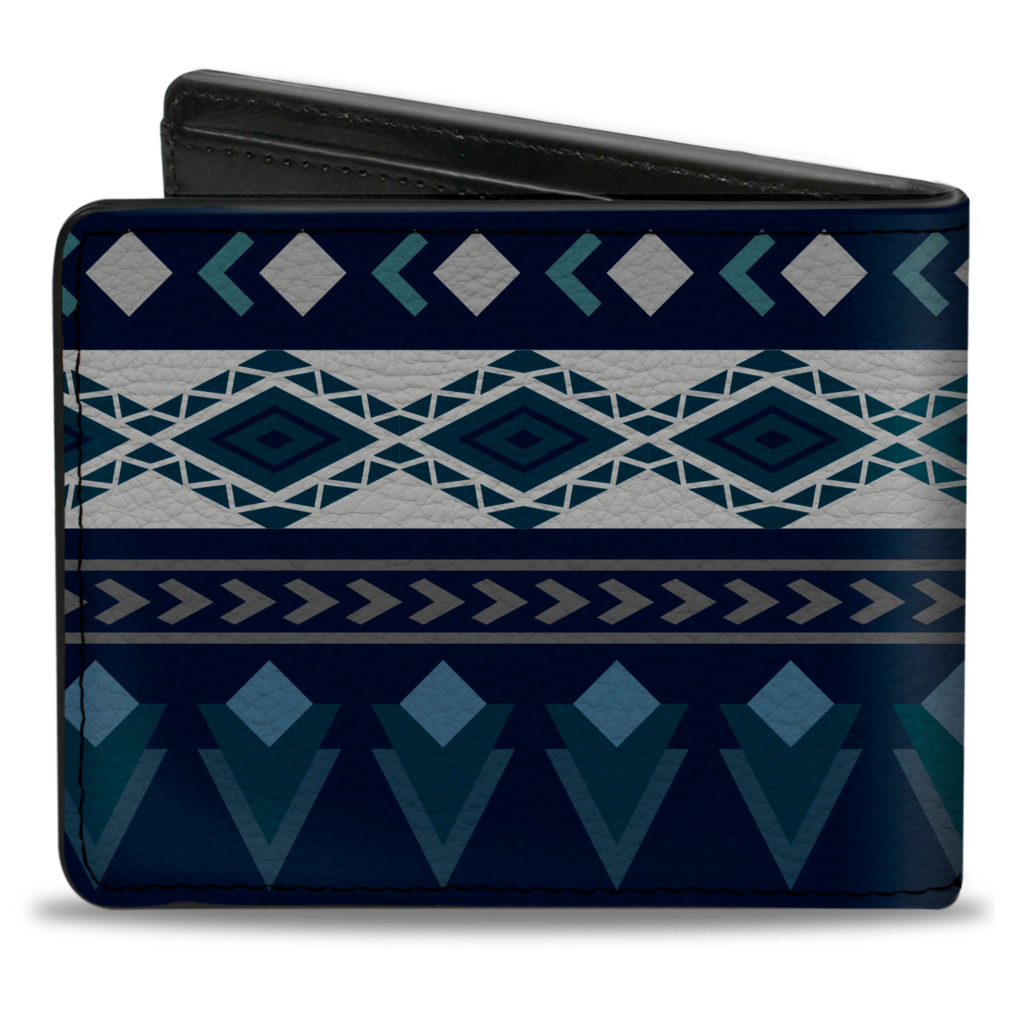 Bi-Fold Wallet - Aztec4 Blues White Gray Bi-Fold Wallets Buckle-Down