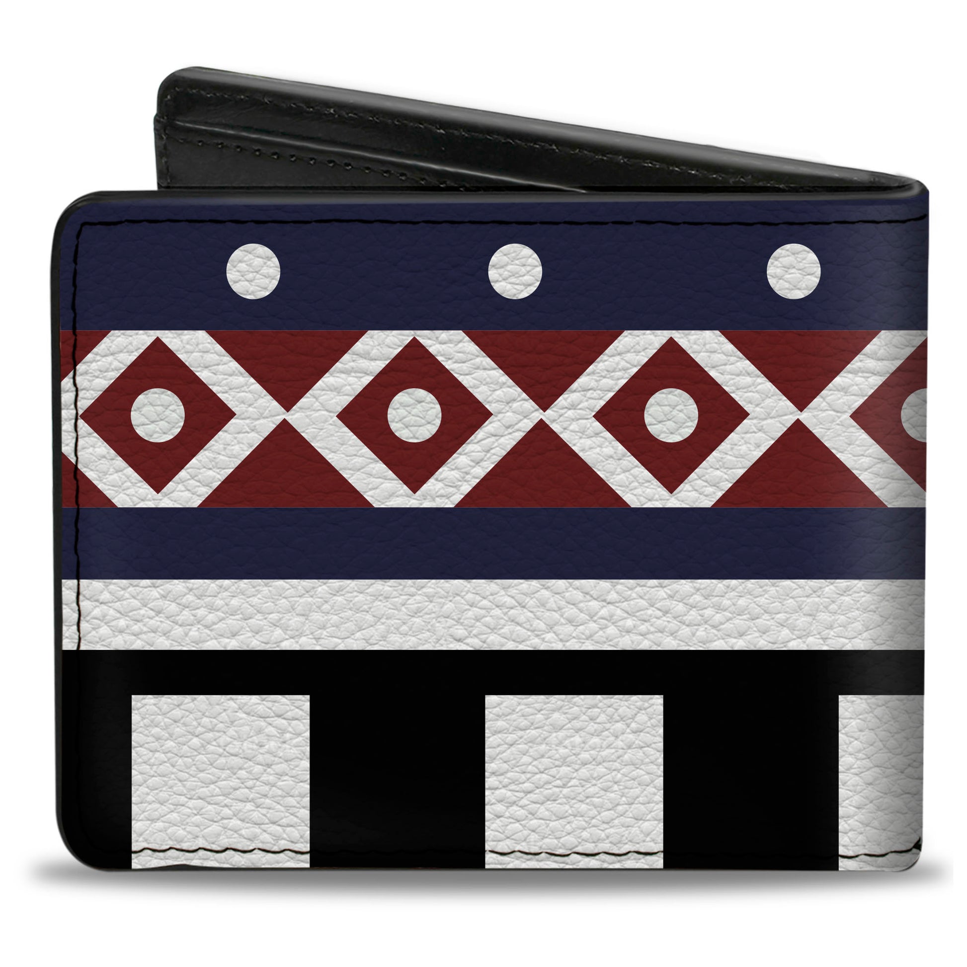 Bi-Fold Wallet - Aztec13 White Navy Red Black Bi-Fold Wallets Buckle-Down