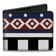 Bi-Fold Wallet - Aztec13 White Navy Red Black Bi-Fold Wallets Buckle-Down