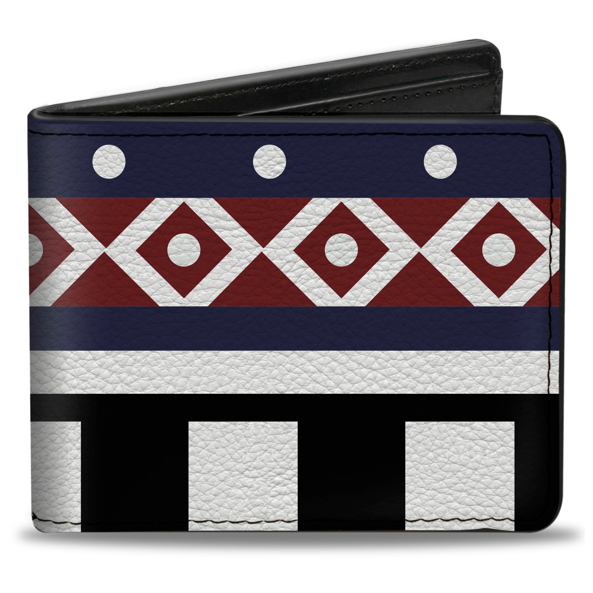 Bi-Fold Wallet - Aztec13 White Navy Red Black Bi-Fold Wallets Buckle-Down