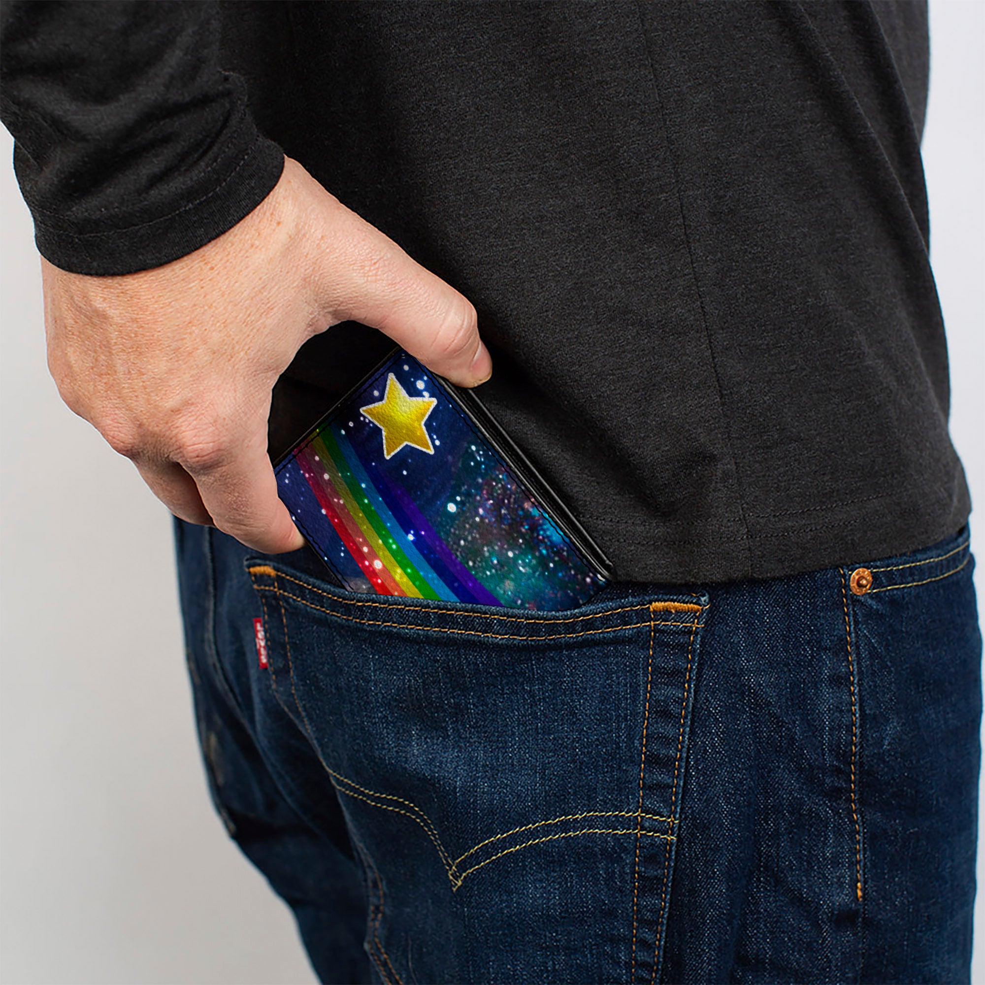 Bi-Fold Wallet - Astronaut Cats in Space Rainbows Stars Bi-Fold Wallets Buckle-Down