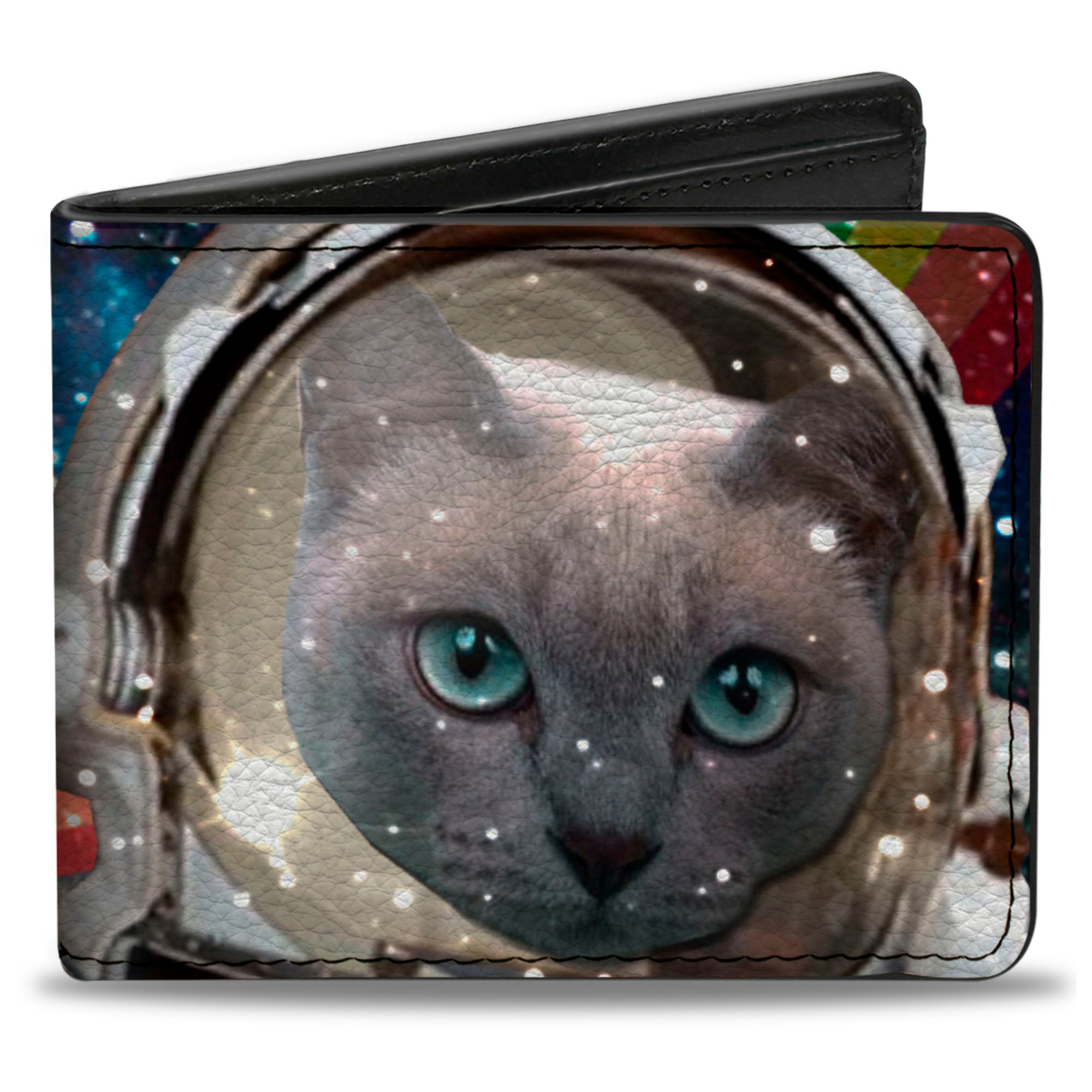 Bi-Fold Wallet - Astronaut Cats in Space Rainbows Stars Bi-Fold Wallets Buckle-Down