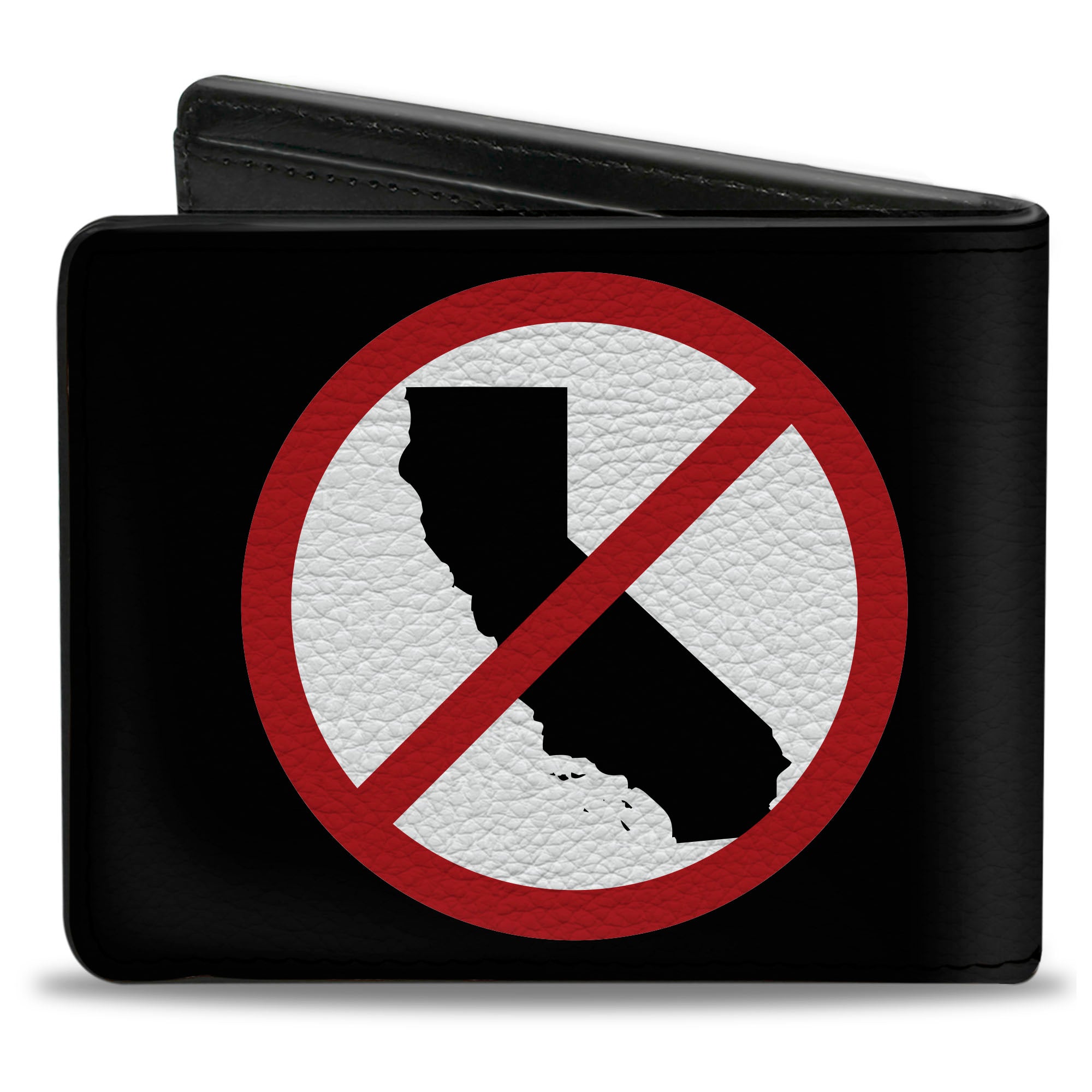 Bi-Fold Wallet - Anti-California Logo Black Red White Bi-Fold Wallets Buckle-Down