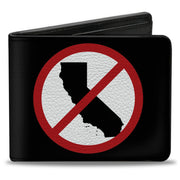 Bi-Fold Wallet - Anti-California Logo Black Red White Bi-Fold Wallets Buckle-Down