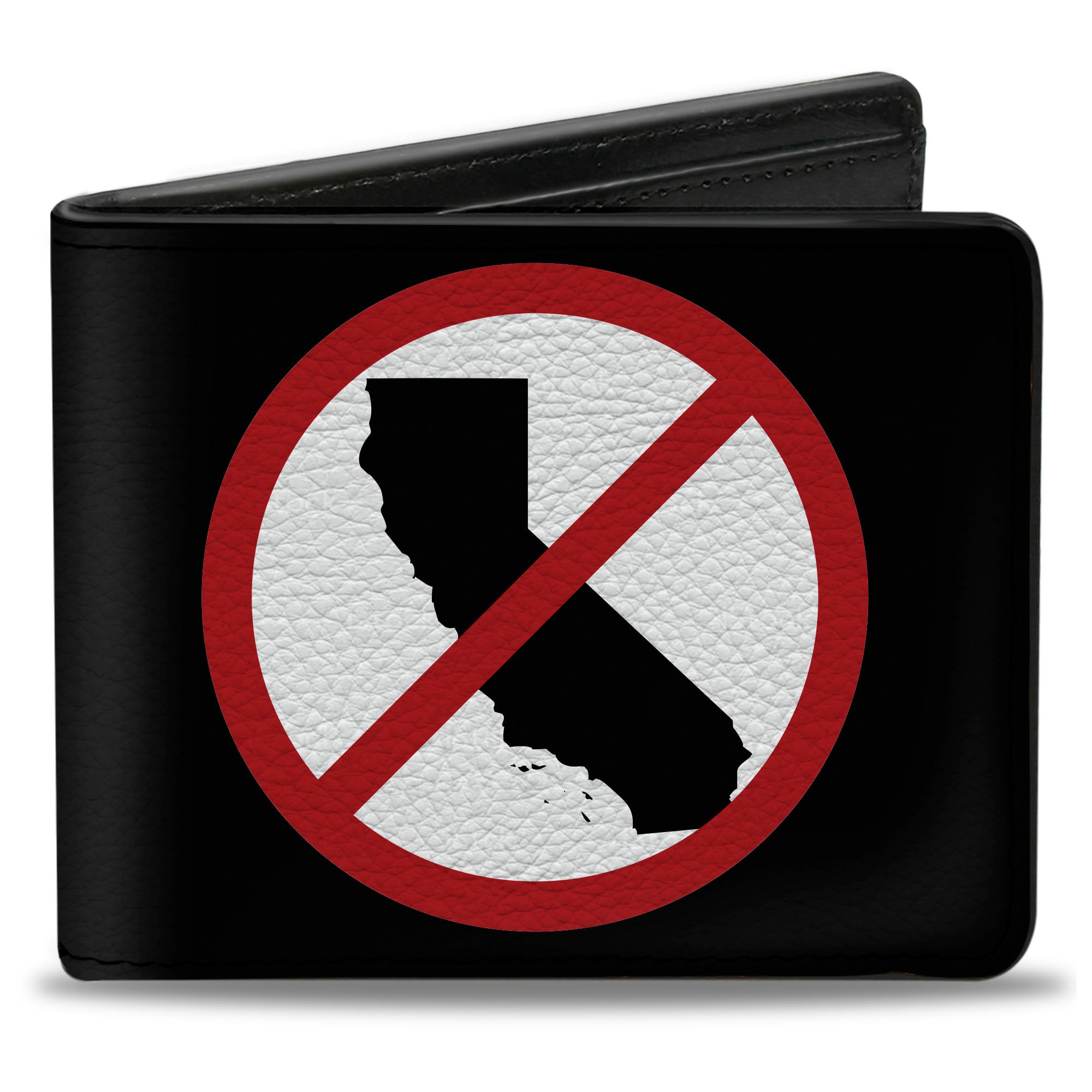 Bi-Fold Wallet - Anti-California Logo Black Red White Bi-Fold Wallets Buckle-Down