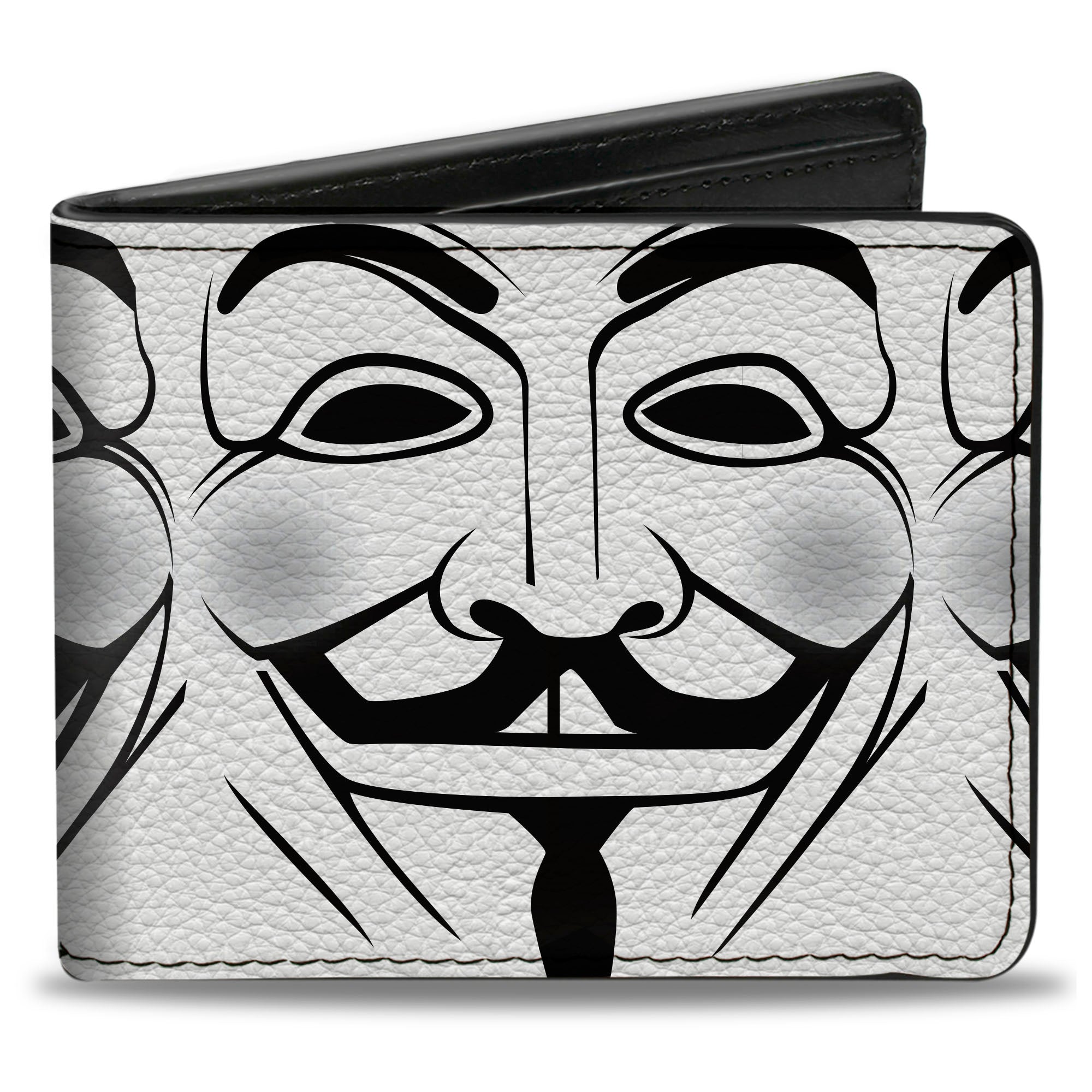 Bi-Fold Wallet - Anonymous Face C/U Repeat White/Black/Gray