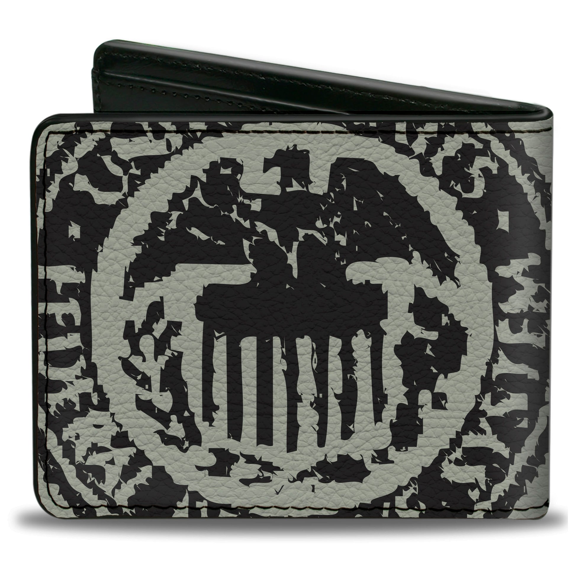 Bi-Fold Wallet - Americana Federal Reserve Seal Weathered Gray Black Bi-Fold Wallets Buckle-Down