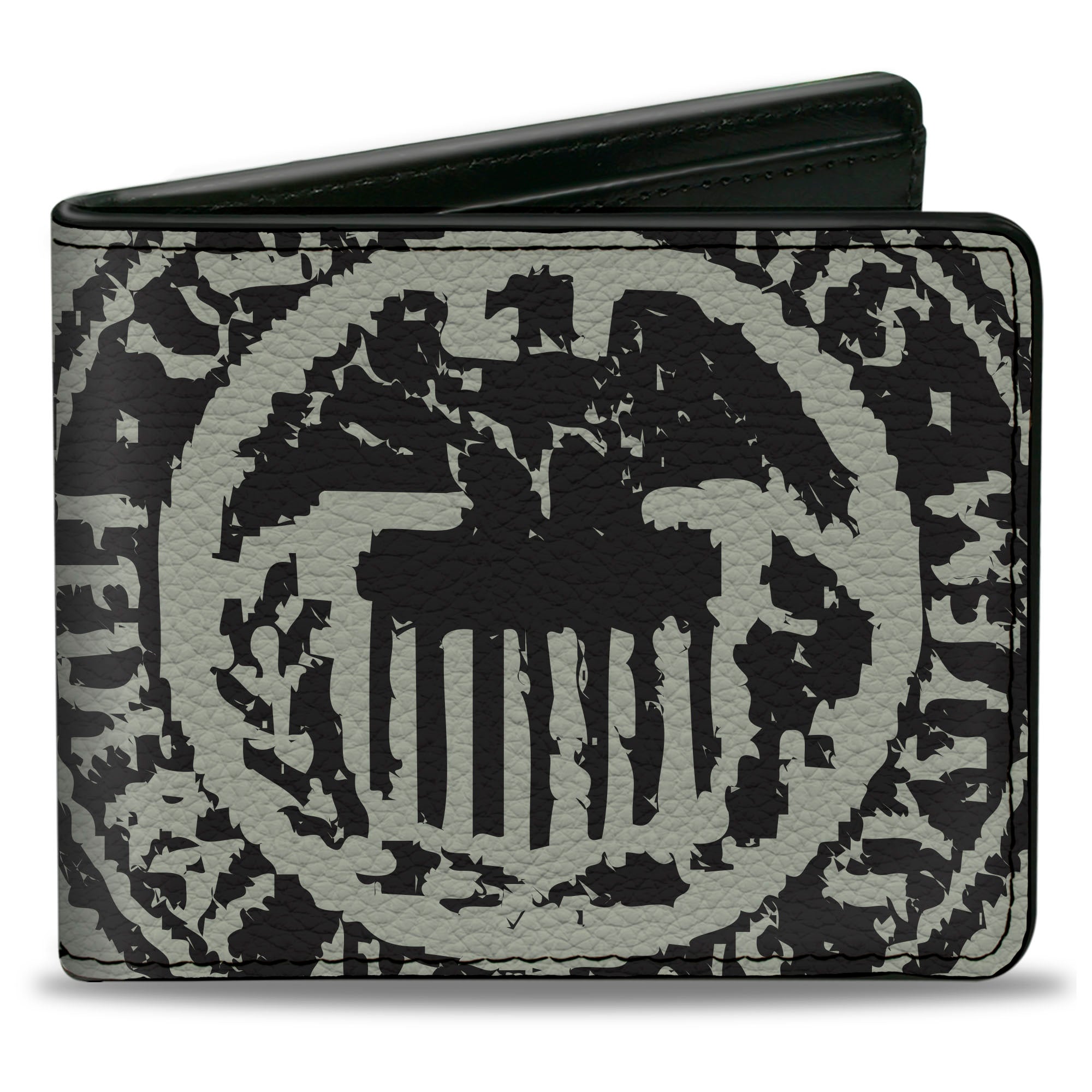 Bi-Fold Wallet - Americana Federal Reserve Seal Weathered Gray Black Bi-Fold Wallets Buckle-Down