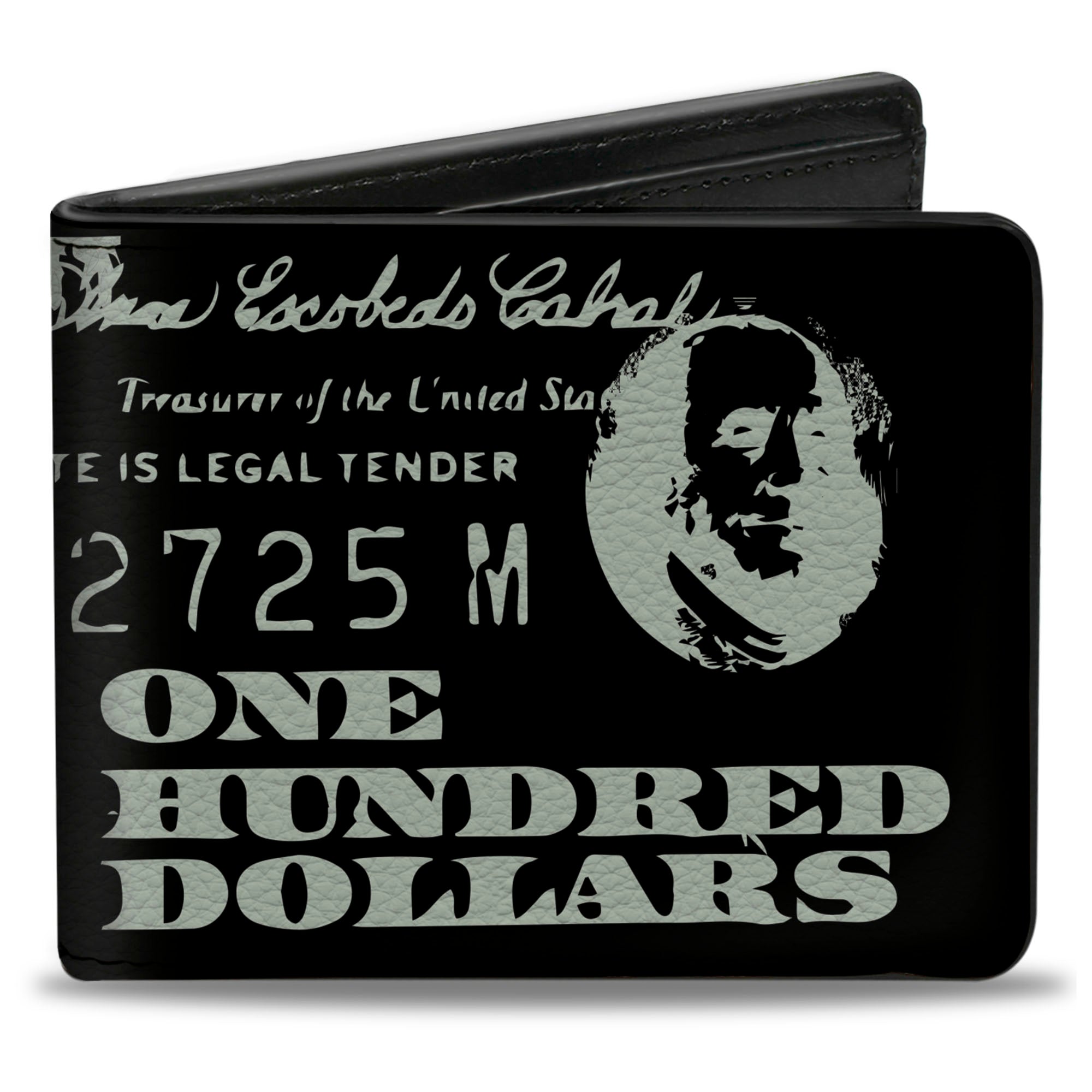 Bi-Fold Wallet - Americana One Hundred Dollar Bill Elements Black/Gray