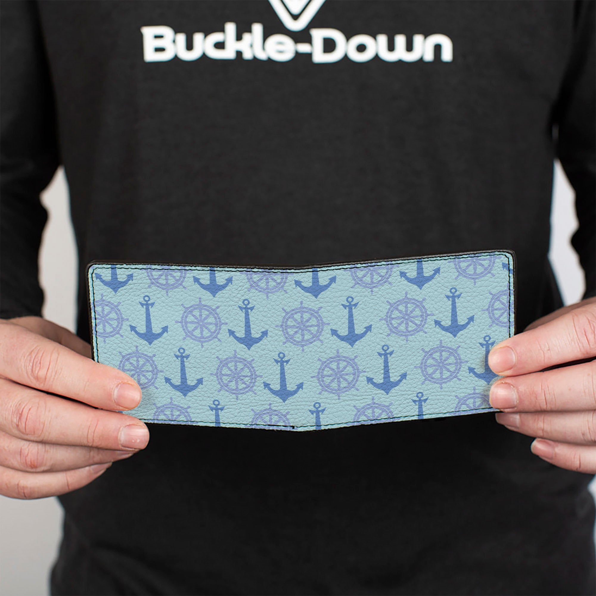 Bi-Fold Wallet - Anchor2 Helm Monogram Blues Bi-Fold Wallets Buckle-Down