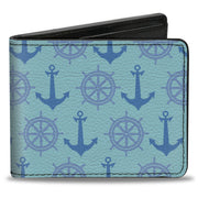 Bi-Fold Wallet - Anchor2 Helm Monogram Blues Bi-Fold Wallets Buckle-Down