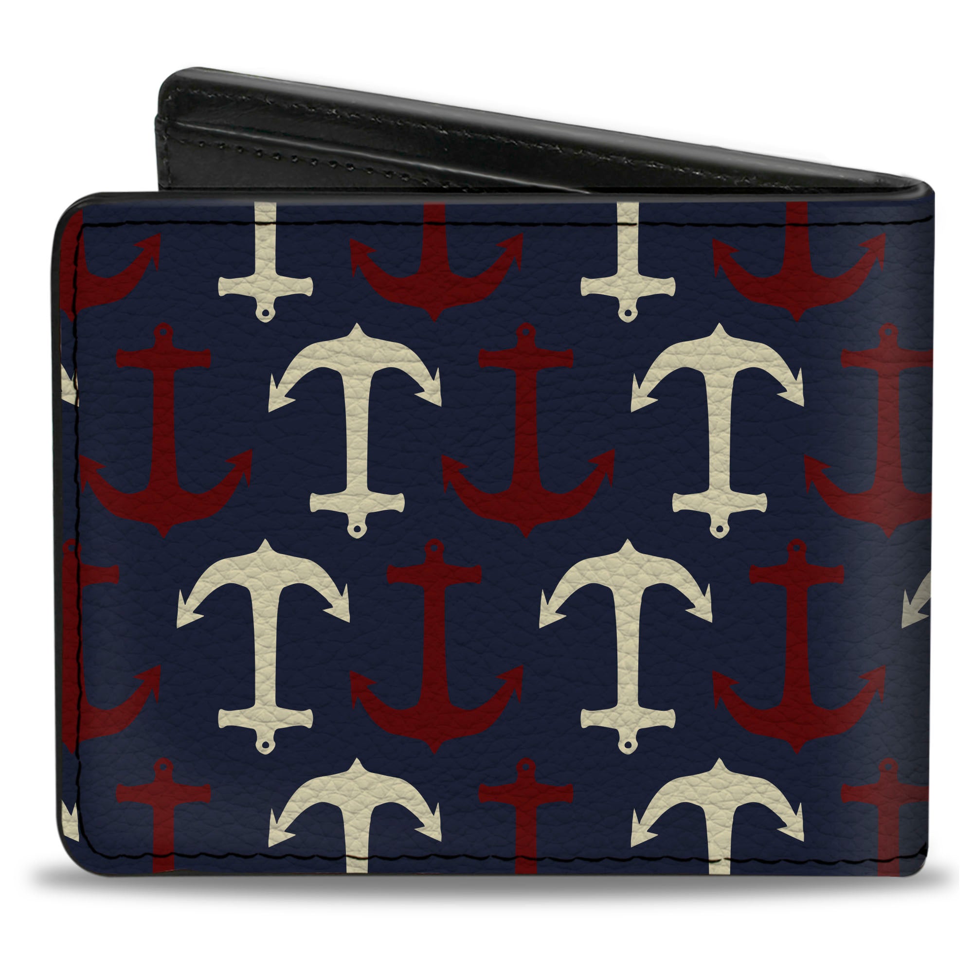 Bi-Fold Wallet - Anchor3 Flip Navy Red Cream Bi-Fold Wallets Buckle-Down