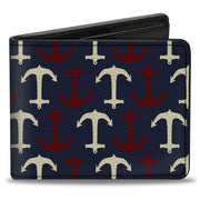 Bi-Fold Wallet - Anchor3 Flip Navy Red Cream Bi-Fold Wallets Buckle-Down