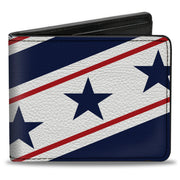 Bi-Fold Wallet - Americana Diagonal Stars & Stripes White Red Blue Bi-Fold Wallets Buckle-Down