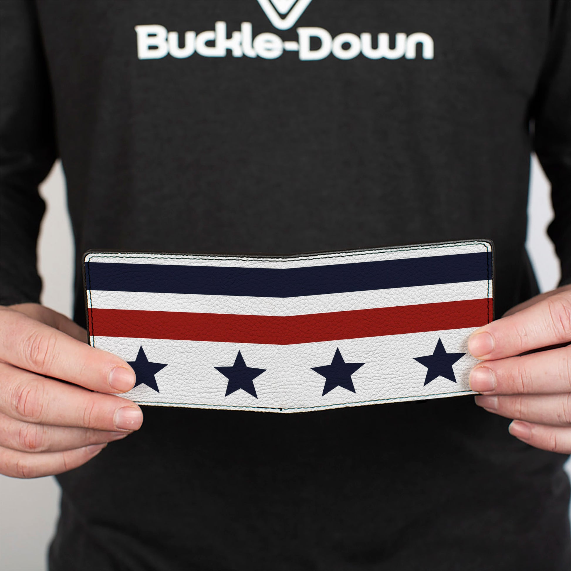 Bi-Fold Wallet - Americana Stars & Stripes5 White Blue Red Bi-Fold Wallets Buckle-Down