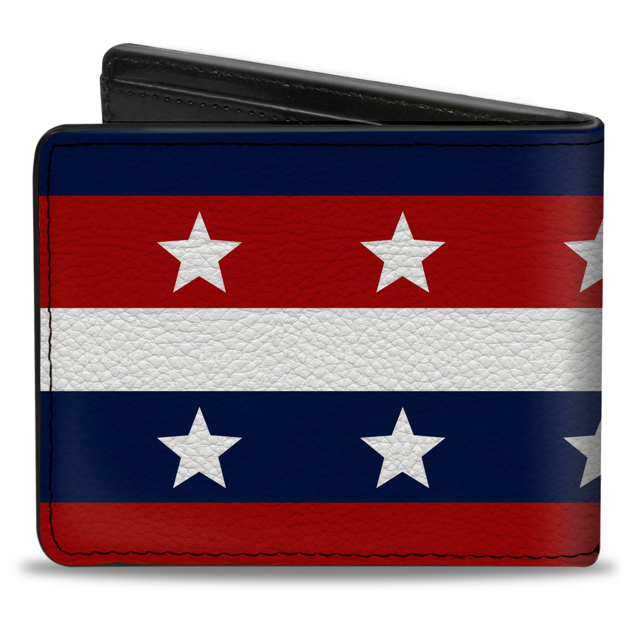 Bi-Fold Wallet - Americana Stripe w Stars Blue Red White Bi-Fold Wallets Buckle-Down
