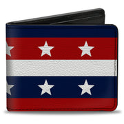 Bi-Fold Wallet - Americana Stripe w Stars Blue Red White Bi-Fold Wallets Buckle-Down