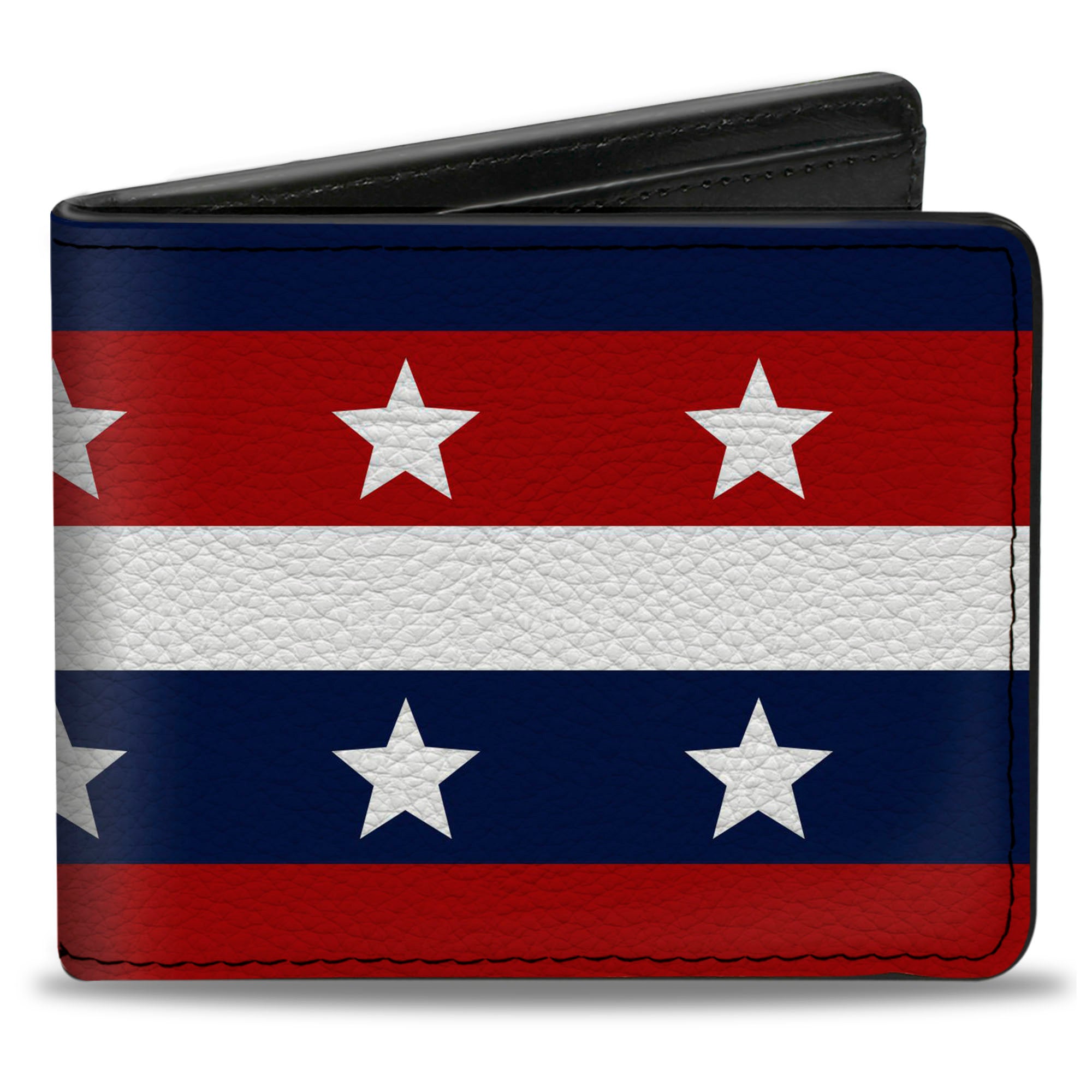 Bi-Fold Wallet - Americana Stripe w Stars Blue Red White Bi-Fold Wallets Buckle-Down