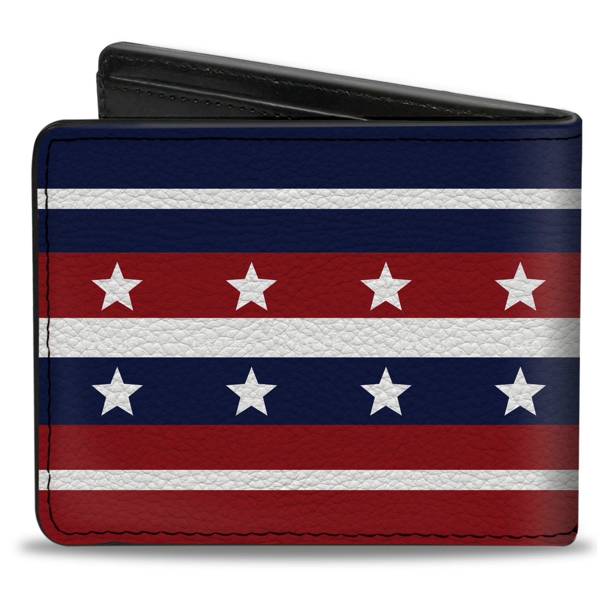 Bi-Fold Wallet - Americana Stripe w Stars2 Blue Red White Bi-Fold Wallets Buckle-Down