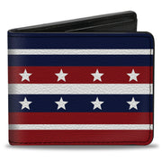 Bi-Fold Wallet - Americana Stripe w Stars2 Blue Red White Bi-Fold Wallets Buckle-Down
