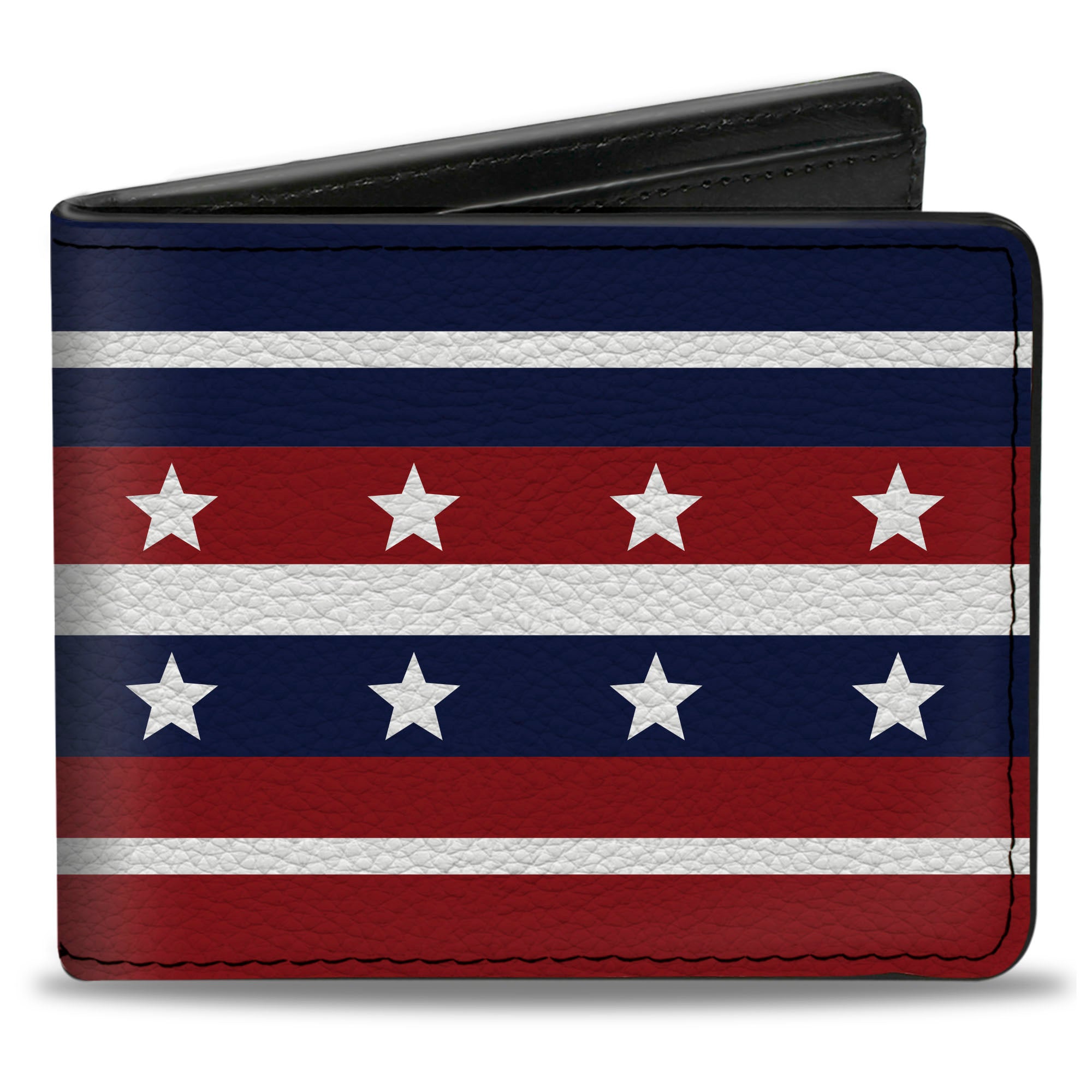 Bi-Fold Wallet - Americana Stripe w Stars2 Blue Red White Bi-Fold Wallets Buckle-Down