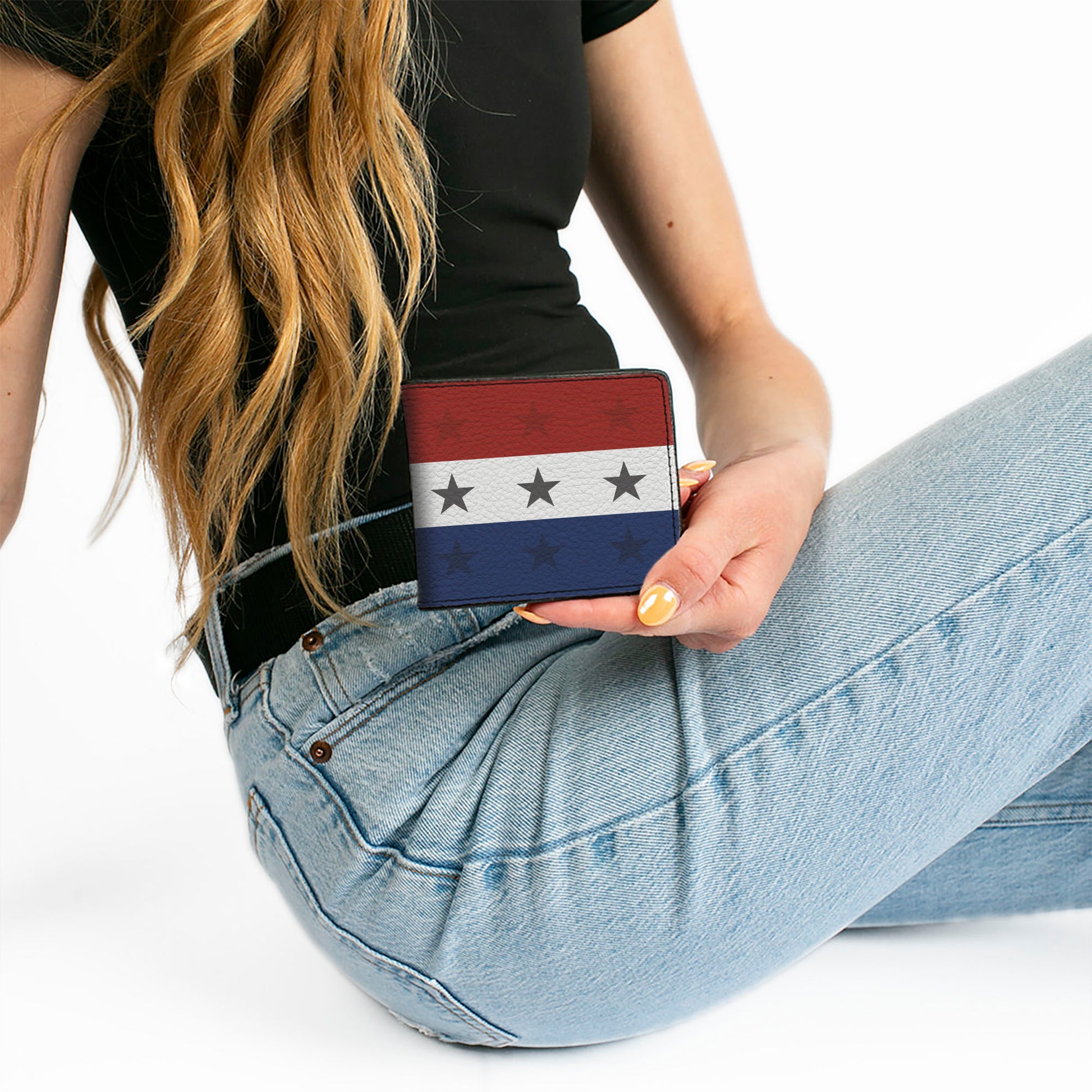 Bi-Fold Wallet - Americana Star Stripes Red White Blue Bi-Fold Wallets Buckle-Down